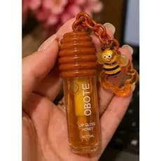 Lip Gloss Honey Mel, Chaveiro Abelha e Flor  Hidratante Gloss Labial Brilho Intenso Gloss Fofo, Maquiagem, Gloss Obote