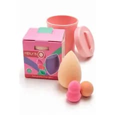 Kit Beauty Blender Com Suporte Porta Esponjas 4 Esponjas Maquiagem, Kit Esponja, Esponja para Base e Corretivo