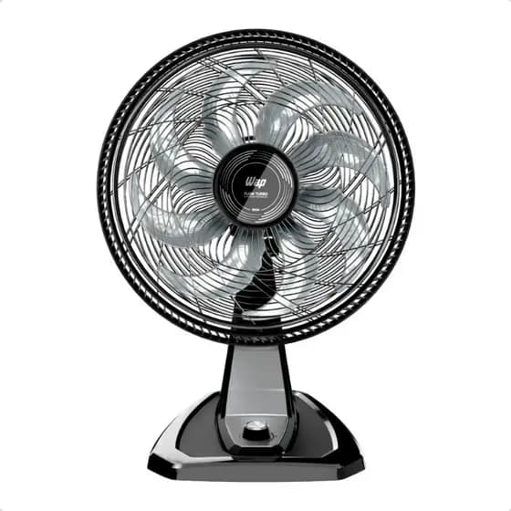 Ventilador Silencioso Wap Flow Turbo 127V Preto De Mesa e Parede 180W Quarto Escritório 8 Pás