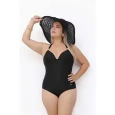 maio feminino praia Liso e Estampado Plus Size de Poliamida Com Acessório E Bojo