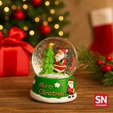 Globo de Neve Papai Noel e Boneco Nev e Árvore de Natal com Brilho Decorativo Natalino