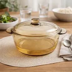 Tigela de Vidro Âmbar Redonda com Tampa 800ml