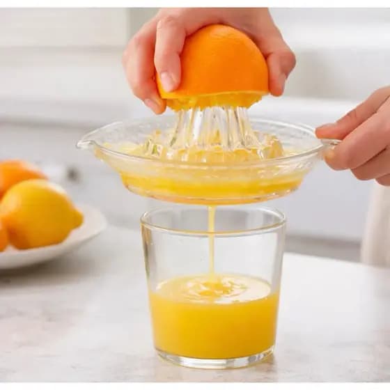 Espremedor De Laranja Frutas Vidro Manual Limão Cozinha