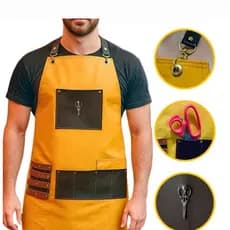 Avental Profissional Barbeiros Tesoura/ Mostarda
