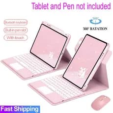 360 ° Capa De Rotação Com Teclado Para iPad 7a Geração 8a 9a 10a 11 A16 Bluetooth Mouse air 3 4 5 6 11 m2 m3 M4 Pro 10.5