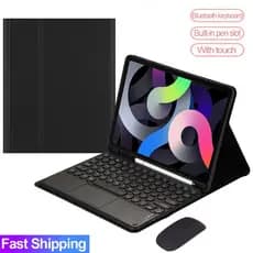 Capa Com Teclado Touch pad Para Samsung Galaxy Tab S10 FE + 13.1 2025 Touchpad Redondo Bluetooth Mouse Invólucro