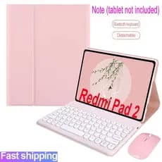 Capa Com Teclado Para xiaomi Redmi pad 2 11 , 2025 , Magnética , Sem Fio , Bluetooth , Mouse ,
