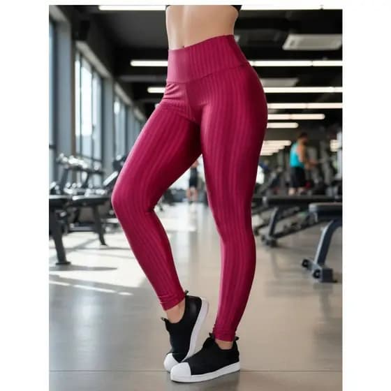 Calça Legging Feminina Fitness Cintura Alta Cirrê 3D New Zig Poliamida Laura