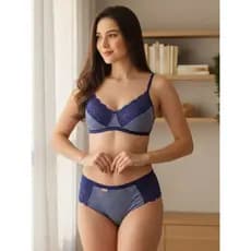 Kit Calcinha de Algodão Feminino Tanga Conforto Renda Listrada Lívia