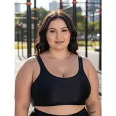 Top de Academia Grande Plus Size New Zig 3D Liso 46 48 50 Nicole Plus