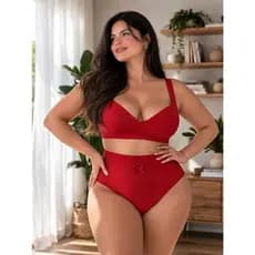 Kit Calcinha Plus Size Cintura Alta Tanga Grande Cós Alto 50 52 54 56 Thamires Plus