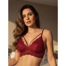 Sutiã com Bojo de Tirinhas Renda Strappy Silvana