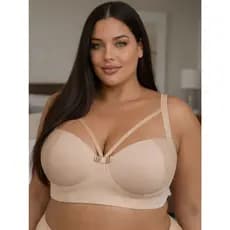 Sutiã Plus Size com Tirinhas Bojão Detalhe em Renda Strappy