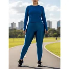 Calça Legging Fitness Cintura Alta Cirrê 3D Plus Size Feminino Laura