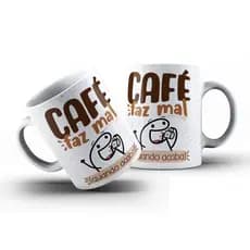 Caneca Personalizada Amo Café Flork Memes Engraçada Divertida Linha Premium
