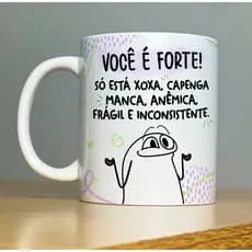 Caneca Porcelana Branca Flork Meme Alegre Engraçada para Amigas Linha Premium 325 ml