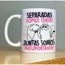 Caneca Porcelana Flork Divertida Amigas Premium 325 ml