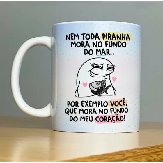 Caneca Porcelana Flork Divertida Engraçada para Amigas Linha Premium 325 ml