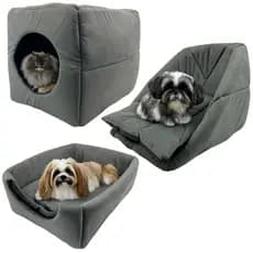 Cama Pet 3em1 Suede Pequeno para Cachorro e Gato Toca Sofá Caminha