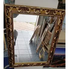 Espelho 50X63,3  com Moldura Grande Decorativo Lavabo Banheiro Quarto
