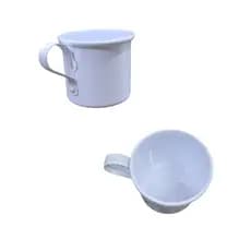 Kit 2 Canecas Xícaras De Ágata Esmaltada Branca 6cm