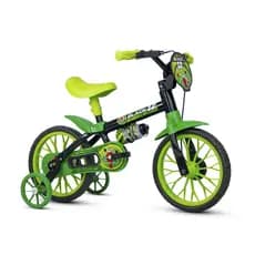 Bicicleta Infantil Aro 12 Black Nathor com Rodinhas | Crianças de 3 a 5 Anos