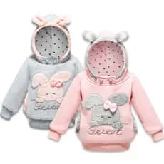 Coelho outono e inverno jaqueta térmica menina roupa infantil de 1 a 5 anos