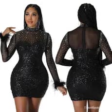Tamanho Extra , Vestido De Tule Manga Para Festa/Lantejoulas Diamantada Espumante 2023