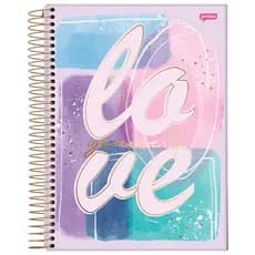 Caderno Lá Creme Cor Pastel 12 Matérias 192 Folhas