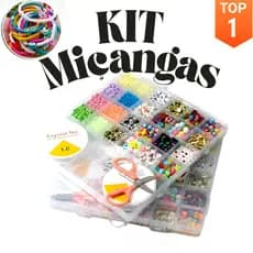 Kit Maleta Miçangas Infantil Completo | Fio Silicone 100m | Brinquedo Criativo Colares e Pulseira