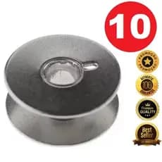 Kit 10 Bobina Lisa Reta Industrial Baixa – Metal | Para Máquinas de Costura
