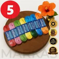 Kit 5 Fita de Cetim Fina N°1 7mm 10 Cores | Até 100 Metros Total