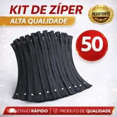 ZÍPER NYLON COMUM 15 CM PRETO N3 | 25 e 50 UNIDADES