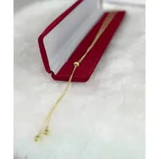 Colar Gravata Com Bolas Delicada Banho Ouro 18k Garantia