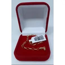 Pulseira Ouro 18k Elo Português Adulto Oval 17cm e 18cm