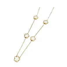 Colar Choker Trevo Virginia Pedra Verde Ou Branco Sorte