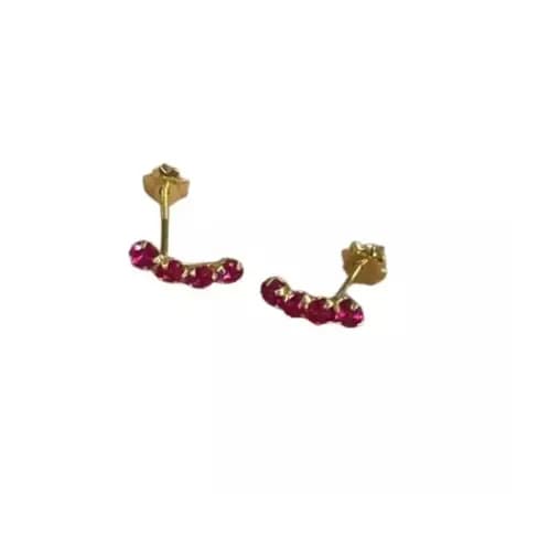 Brinco Em Ouro 18k Delicaco Luxo 4 Pedras Zircônia