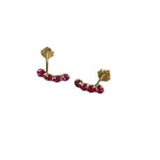 Brinco Em Ouro 18k Delicaco Luxo 4 Pedras Zircônia