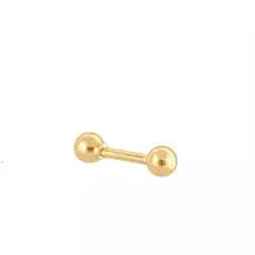 Piercing Em Ouro 18k Reto Bolinha Tragus Cartilagem Helix