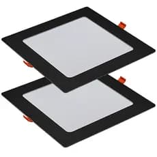 2 Luminária de Gesso Teto Painel Plafon Quadrado Embutir 18w 6500K Bv
