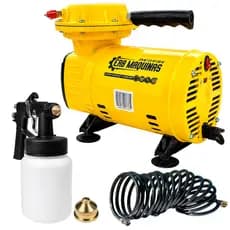 Kit Compressor de Ar Direto 370W Bivolt 127/220V Acompanha Pistola e Mangueira Erb Maquinas