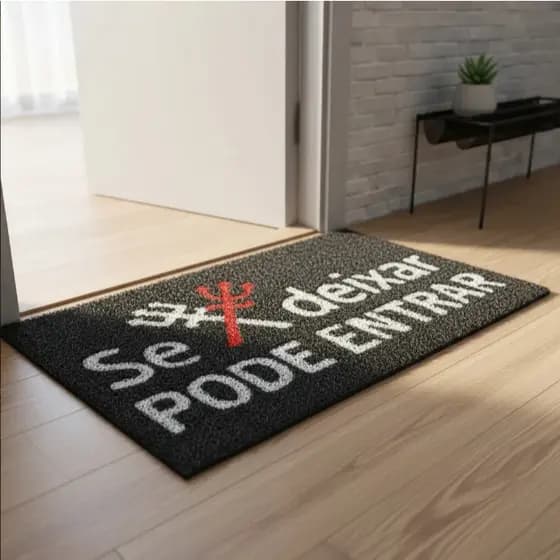 Tapete Capacho 60x40 Se Exu Pomba Gira Deixar Porta entrada Apartamento casa Lar home decorativo