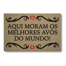 Tapete Capacho Aqui Moram Os Melhores Avos Do Mundo 60x40 Cm porta casa lar decorativo