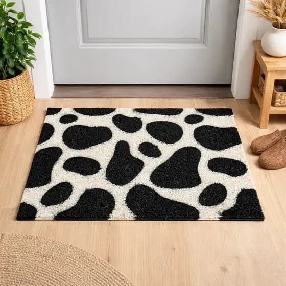 Estampa Vaca Tapete Capacho 60x40 Animal Print Decor Home porta entrada apartamento decorativo lavavel antiderrapante