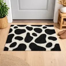 Estampa Vaca Tapete Capacho 60x40 Animal Print Decor Home porta entrada apartamento decorativo lavavel antiderrapante