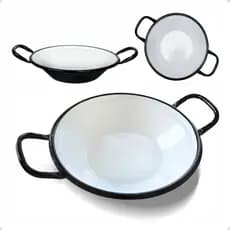 Tacho Pasteleiro Esmaltado Branco Durável para Frituras e Cozinha Elegante
