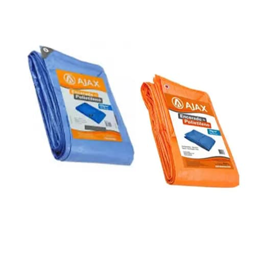 Lona de Plastico Carreteiro encerado Azul/Laranja 100 micras tamanhos promo