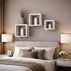 Kit 3 Nichos Quadrados Branco MDF 30x30 25x25 20x20 Parede Quarto De Bebê Sala Ambiente Decorativos