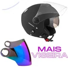 Capacete Aberto Mais Viseira Camaleão Pro Tork New Atomic Com Viseira Interna