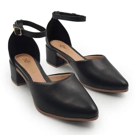 Scarpin Feminino Mule Feminino Salto Baixo Bloco Moda Linha Confort